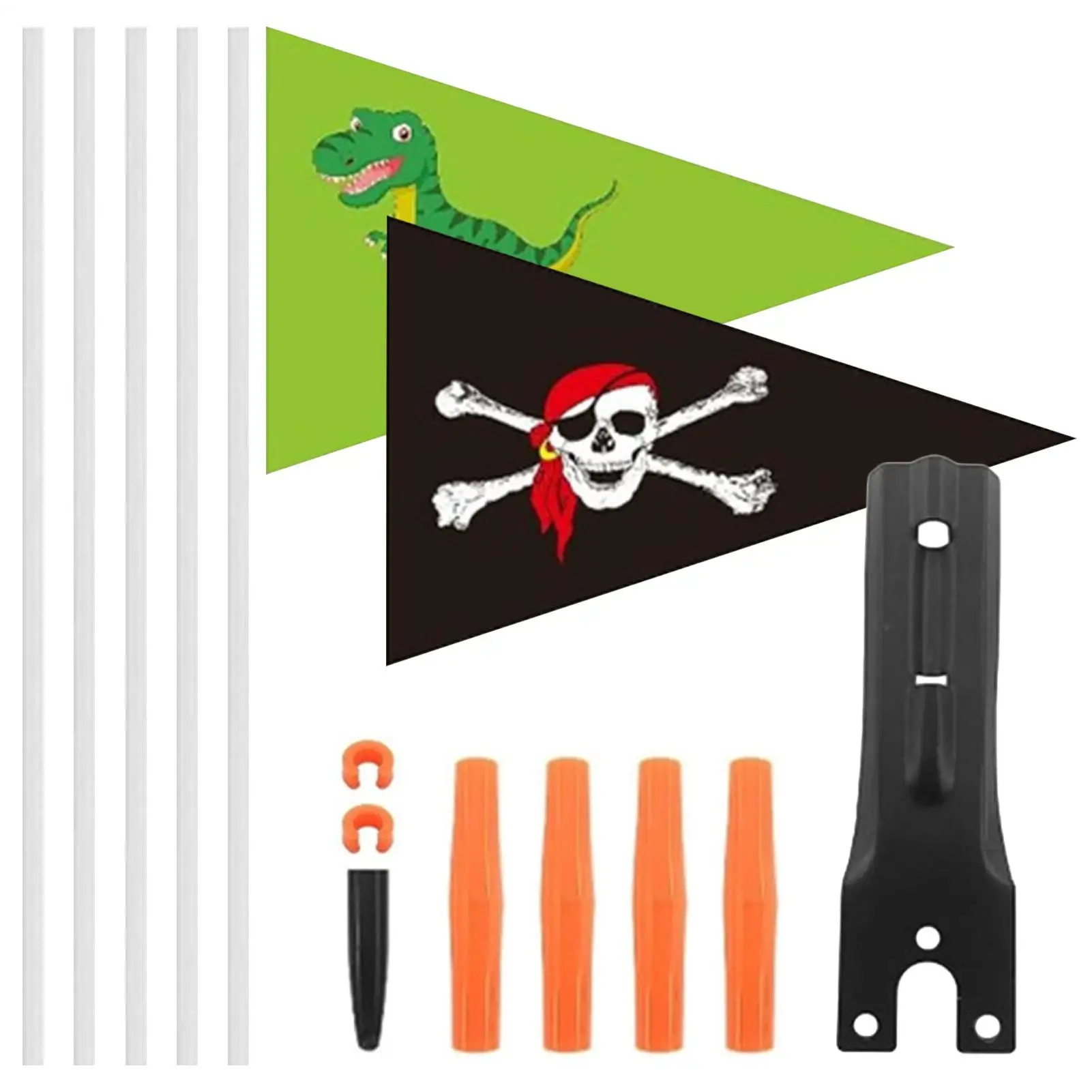 Flag With Pole Waterproof Bicycle Safety Flags Adjustable Height Bicycle Trailer Flag For Enhanced Visibility Outdoor