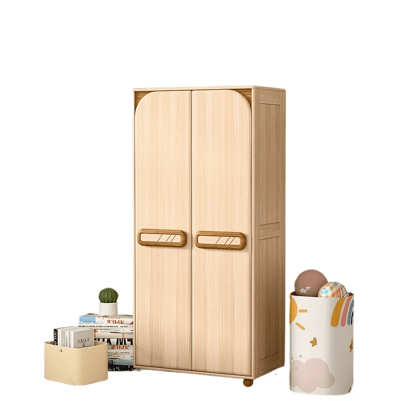 

Children's wardrobe Solid wood children's room storage wardrobe Simple boys and girls 2-door wardrobe top cabinet