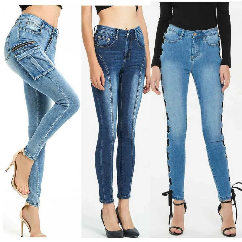 

Женские джинсы скинни с несколькими карманами, уличные джинсы, сексуальные облегающие брюки-карандаш