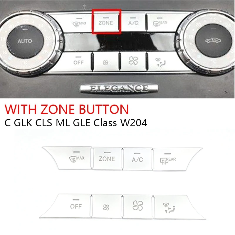 16PCS AC Dash Buttons Cover Media Volume Buttons Cover Stickers For Mercedes Benz C GLK CLS ML GLE W204