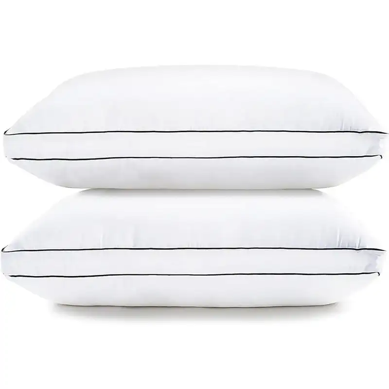 

Gusseted Soft Bed Pillows Standard Size Set of 2 for Sleeping, Back, Stomach or Side Sleepers, Down Alternative