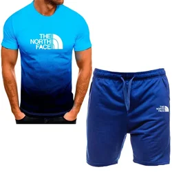 2024 Tuta da uomo stampata moda T-shirt a maniche corte e pantaloncini Set da jogging casual estivo Fitness Travel Due pezzi da uomo se