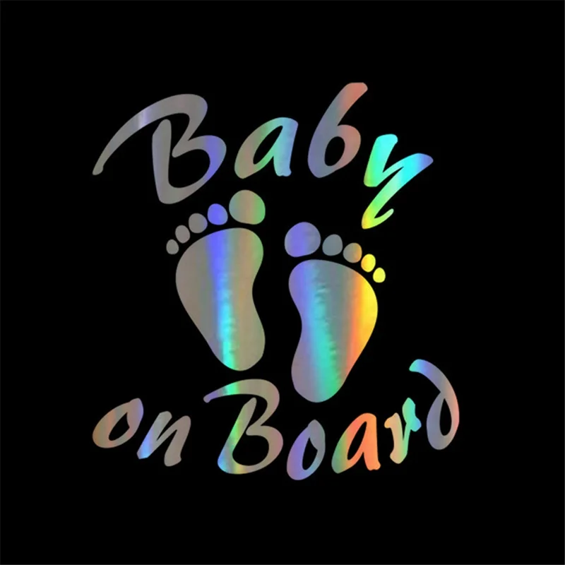 

19x9cm Fun Baby Foot Pattern Vinyl Car Stickers, Five Color Cute Style, Covering Scratches, Waterproof and Sunscreen
