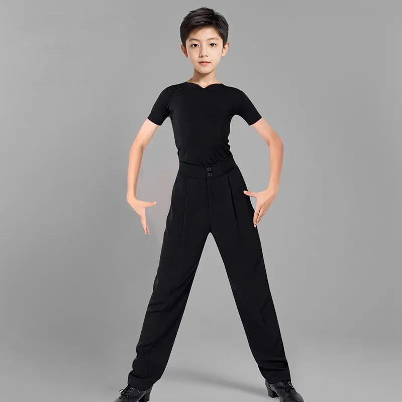 Mode enfants vêtements de danse moderne garçons salle de bal danse compétition Costume enfants danse latine vêtements formation porter SL12817