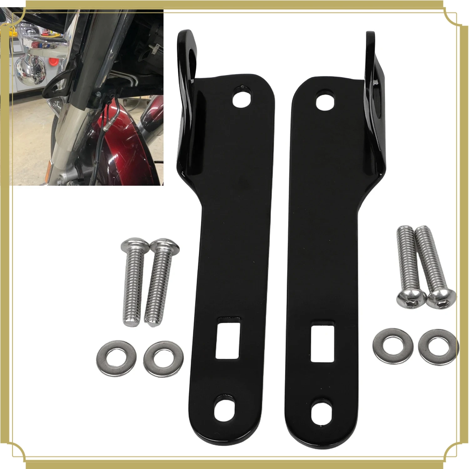 Motorcycle For Harley 2014 - 2023 Accessories Gloss Black Fork Anchor Point Tie-Down Brackets Electra Street Glide 2024 2025
