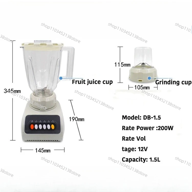 12v 24v Dc Blender  Electric Blender for Battery Powered / Car / Solar