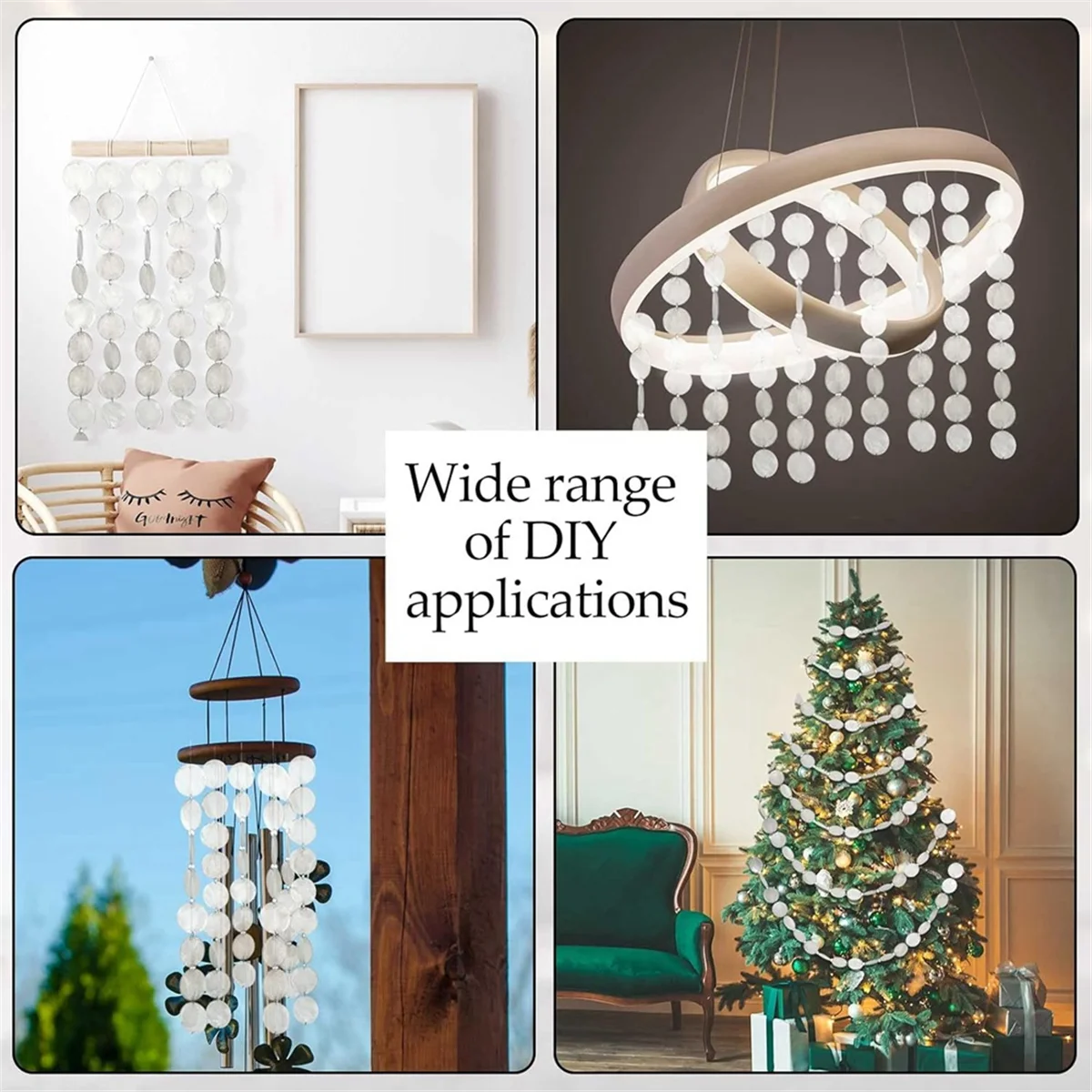 A47U 180 Pcs Round Natural Shells Capiz Sea Shells 2 Inch Oyster Shells for Crafting with 2 Holes Sea Shell Discs