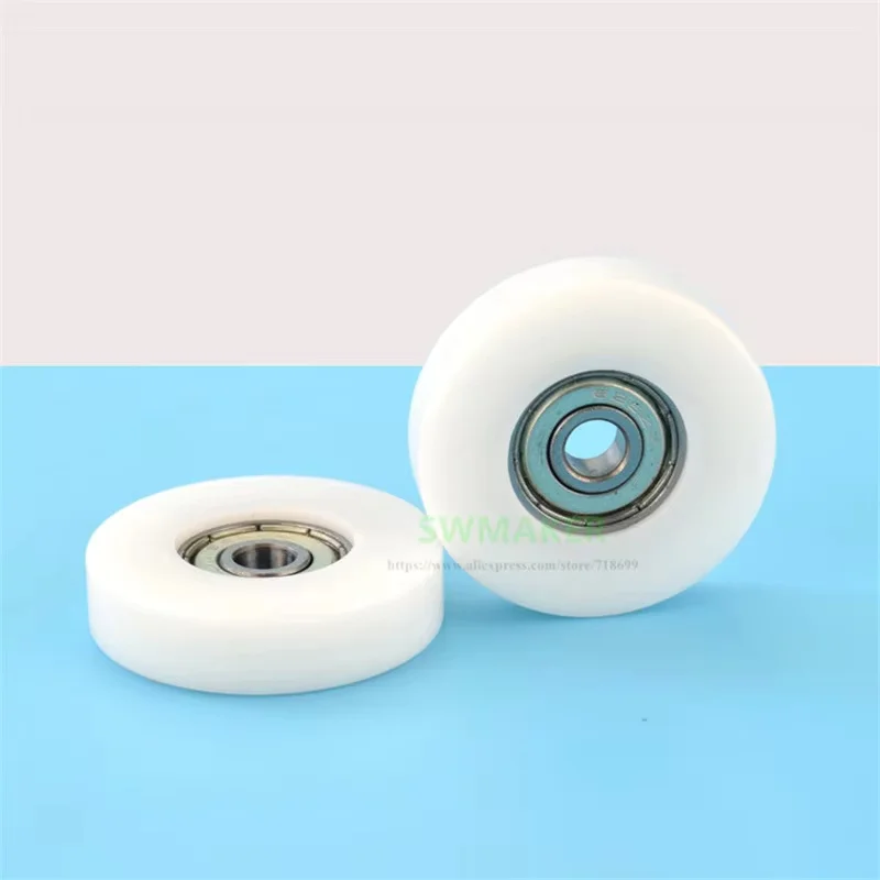 1Pc 6x36x9mm 626ZZ plastic bearing pulley, flat roller, POM polyformaldehyde plastic wheel, nylon pulley / guide wheel.