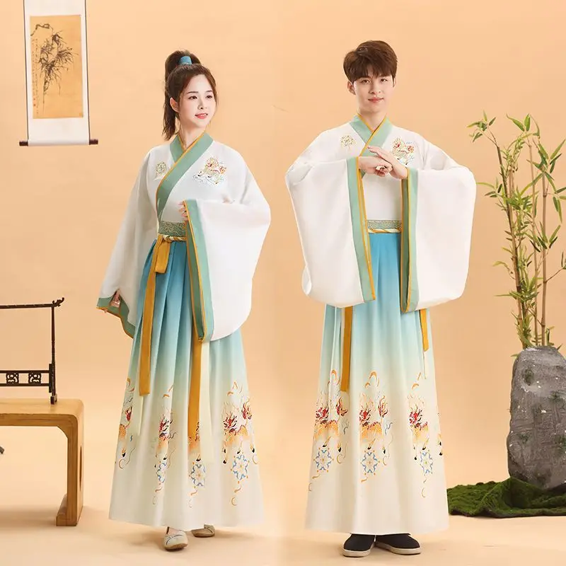 

‌Tang Dynasty Hanfu Set - Unisex Chinese Traditional Costume for Couple Performance Chinese Style Halloween Costume
