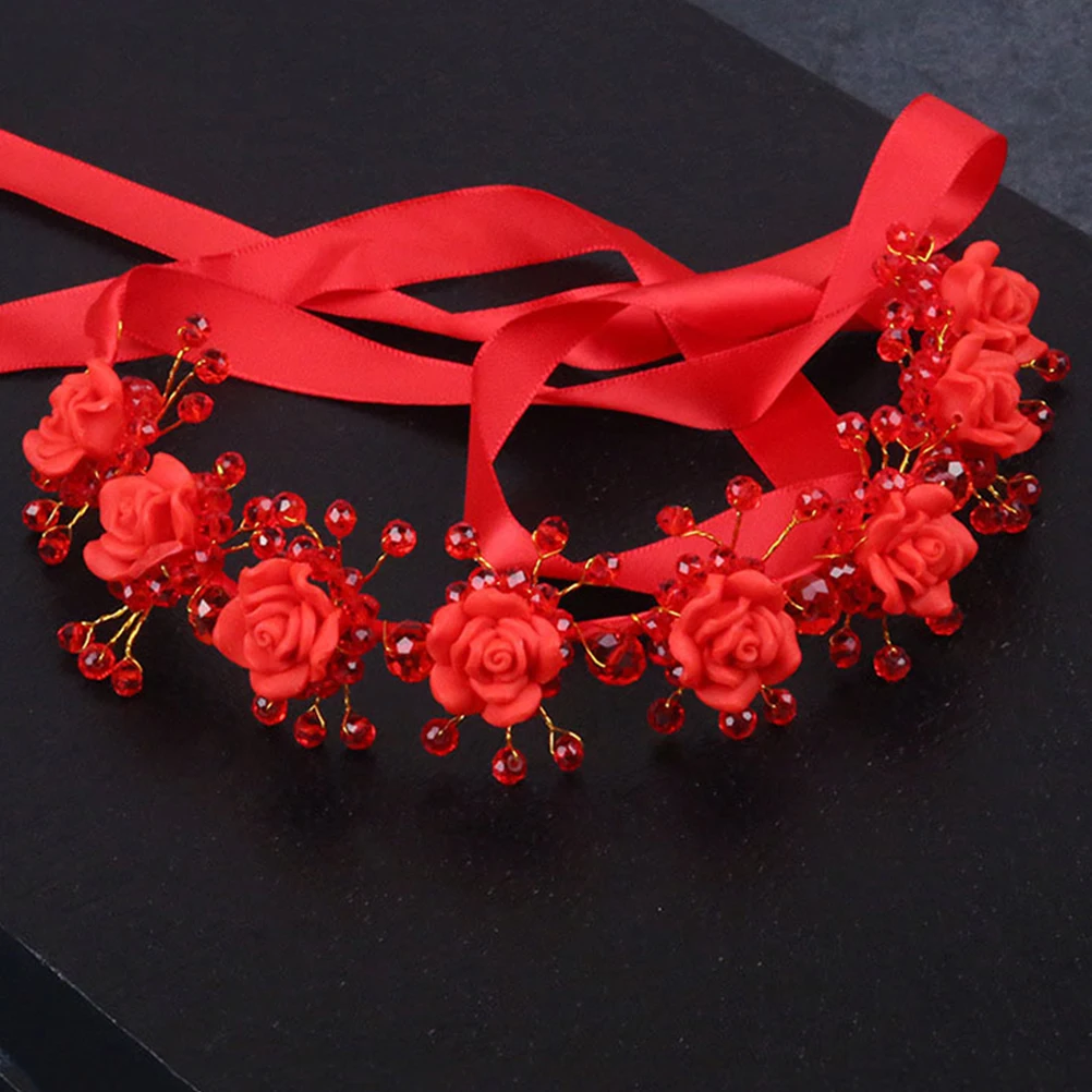 

Flower Headdress Hair Accessories Wedding Bridal Headbands Party Hoop Comfortable Lightweight Crystal Decorations Photo Props