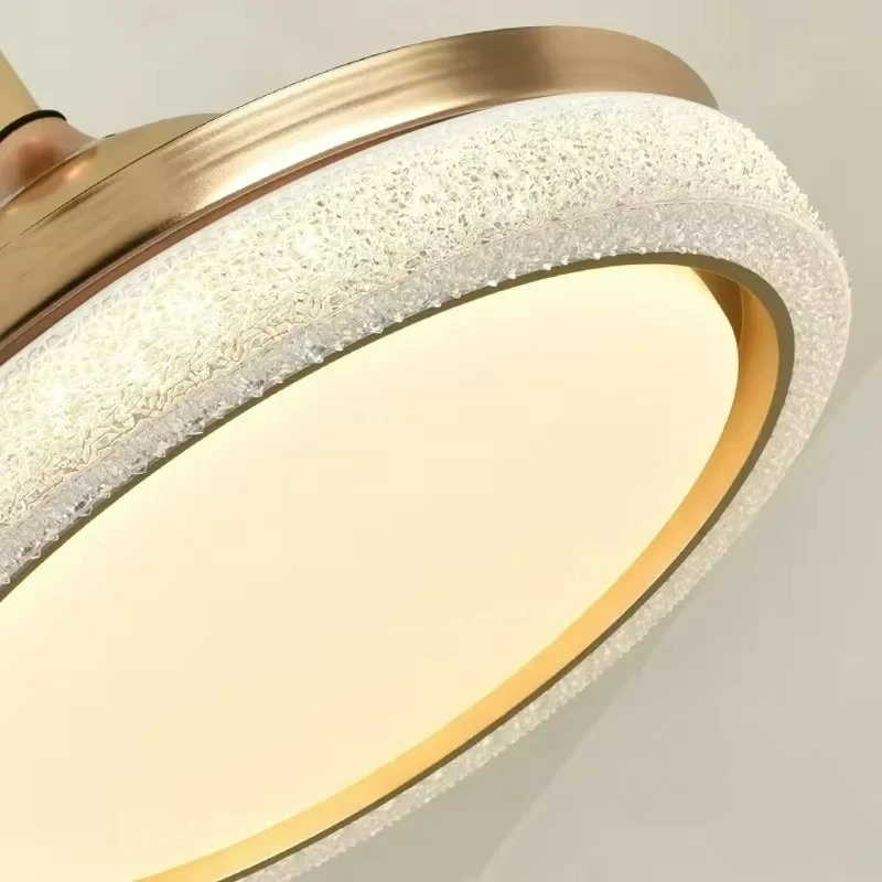 Lamp Light Luxury Crystal Fan Chandelier Living Room Bedroom Golden Variable Frequency Light Full Spectrum Ceiling Fan Lights - Image 6