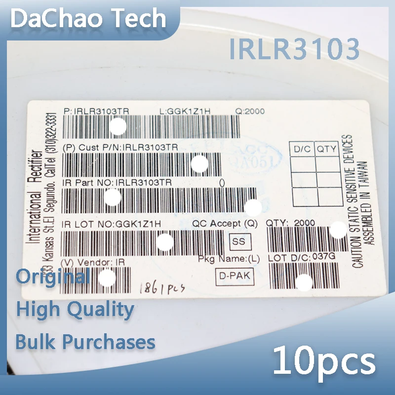 10pcs IRLR3103 30V 55A IR FET TO-252 Original New