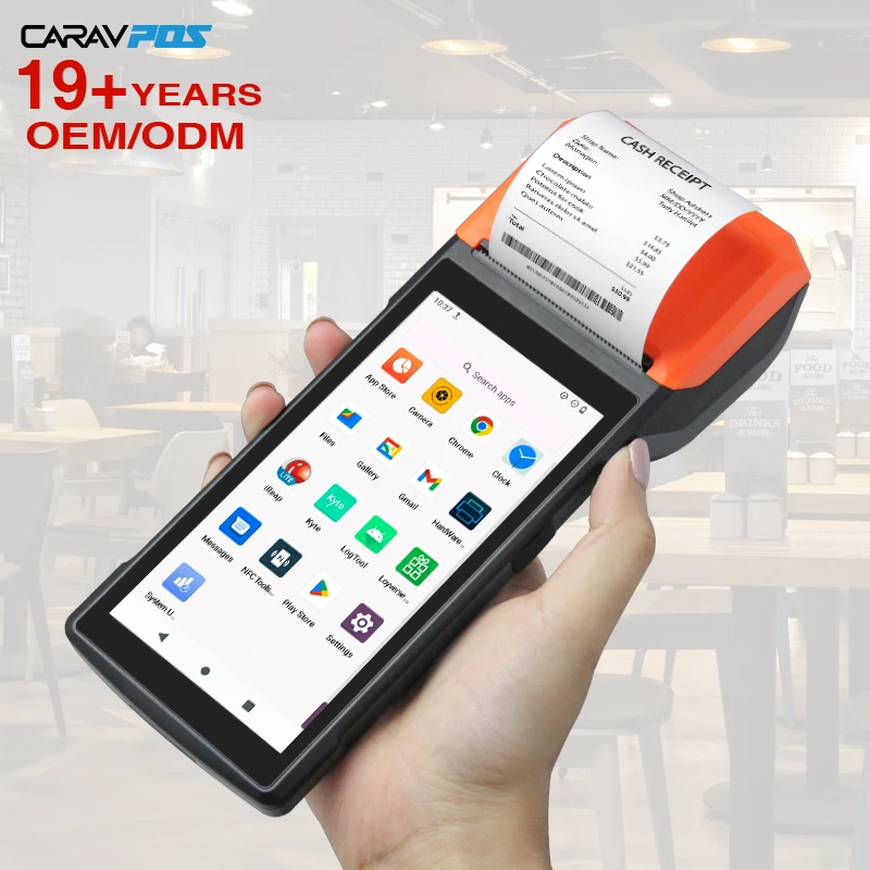 Android Handheld Pos Machine Pos Terminal Met Printer Handheld Facturering Machine Mini Kassa 'S Voor Restaurant