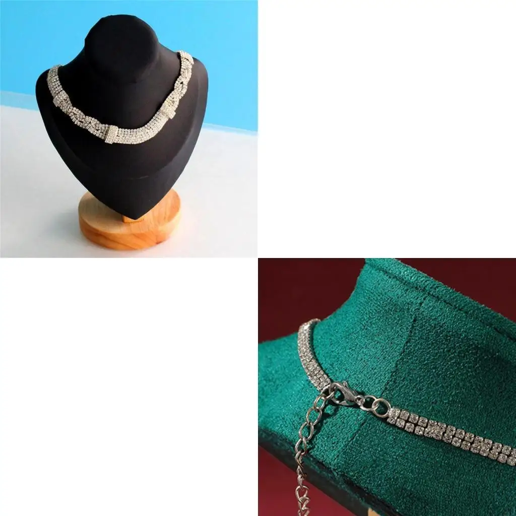 

Shop Display Necklace Bust Lint Fabric Sturdy Base Accessory for Merchandising