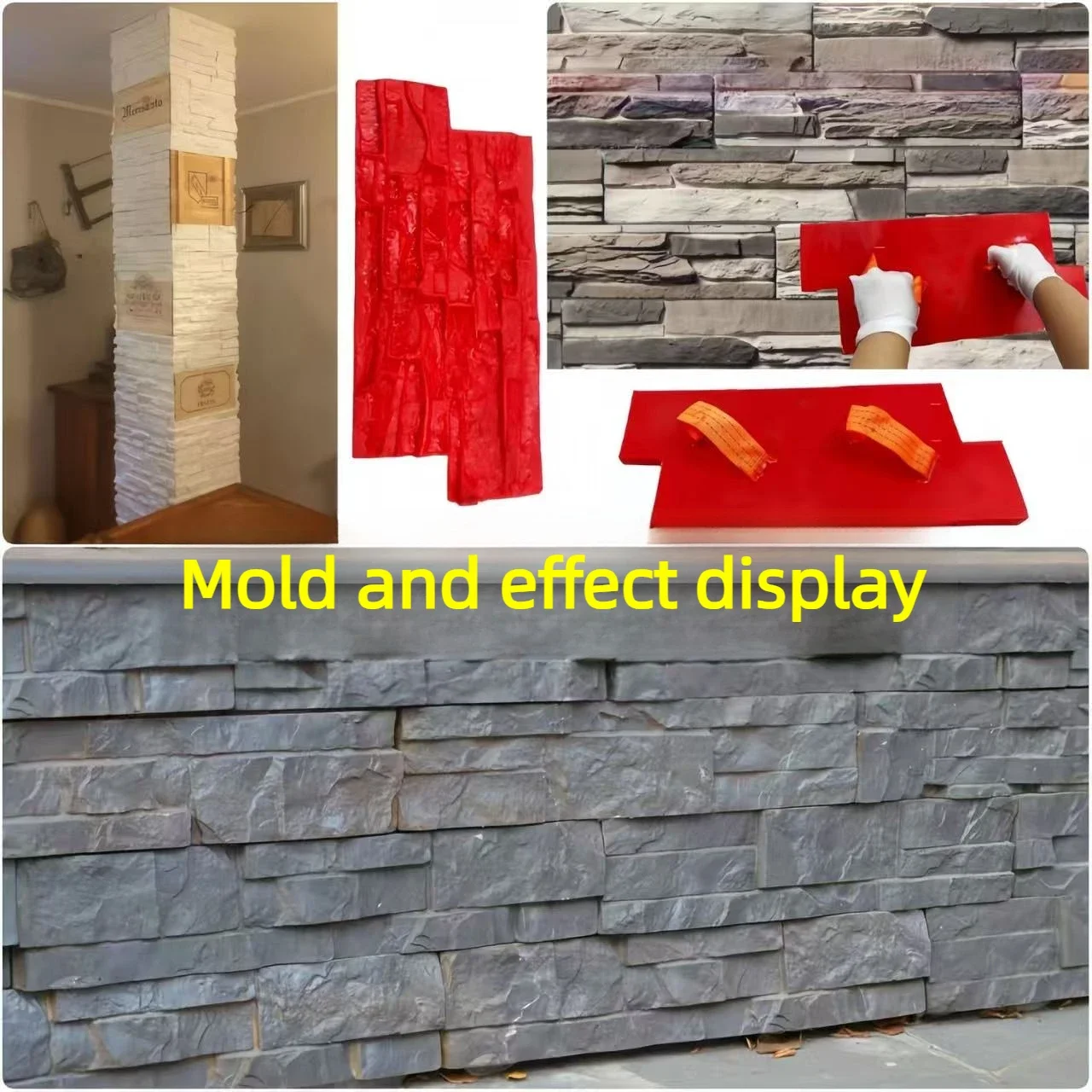 Cement Wall Embossing Mold Courtyard Outdoor Imitation Stone Decoration Rockery Garden Shape Embossing Tool