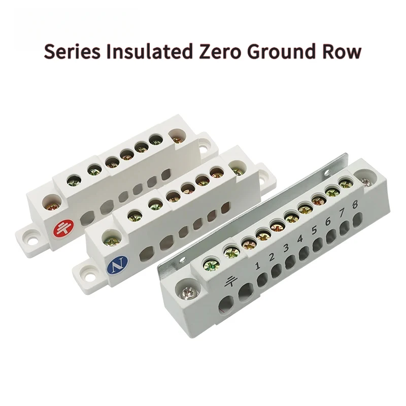 CMCU Series Terminal Block 6 8 10 12 Holes, Thickened Brass Neutral Ground Strip, Electrical Terminal Power Distribution Block