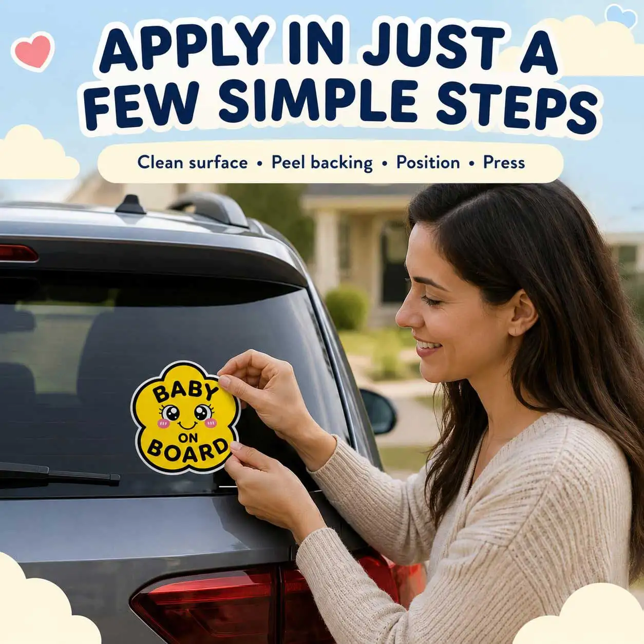 Baby Car Sign Vinyl Stickers Suitable for Pasting on Smooth Surfaces Child Safety Warning Decals Q130