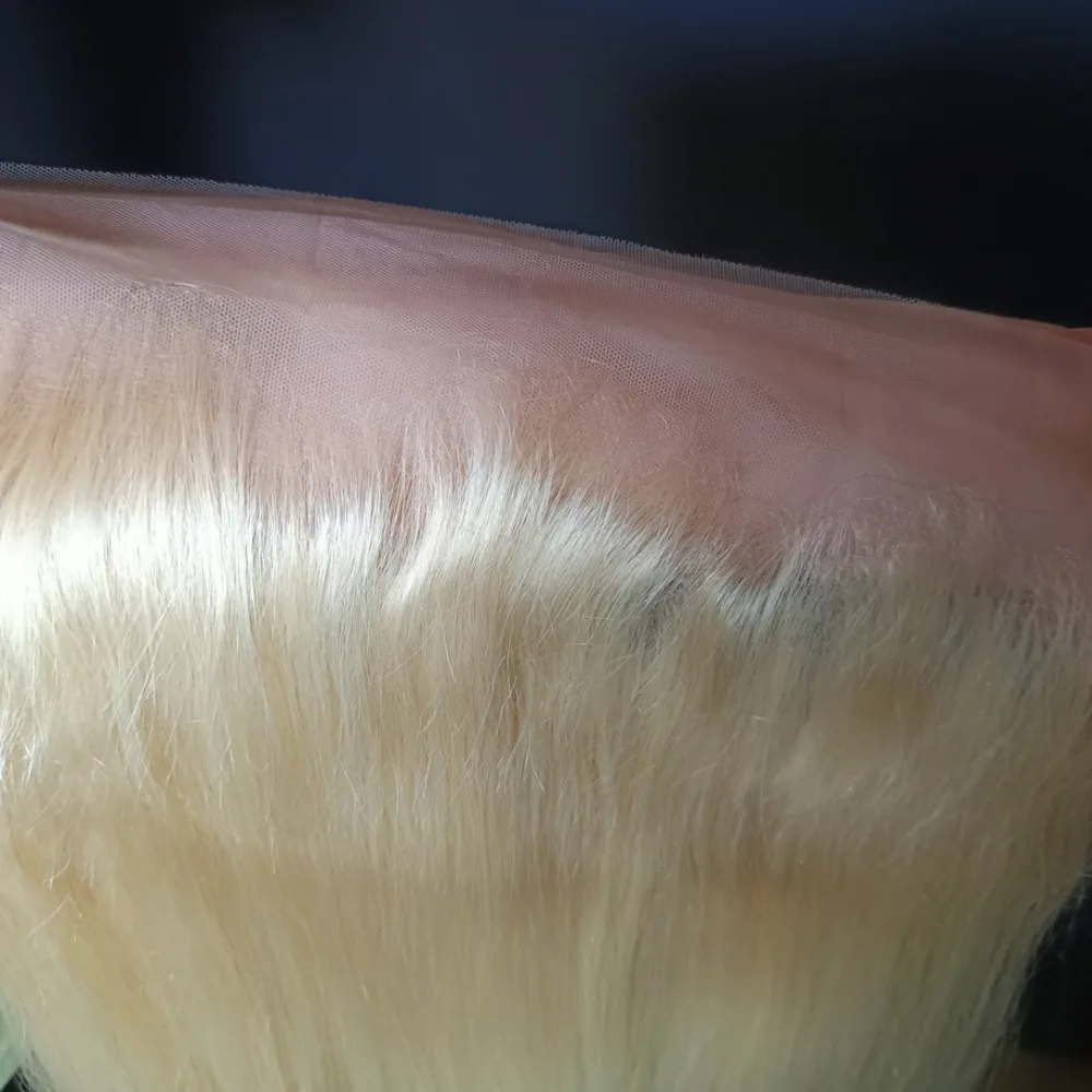 22インチ 13x4 613 フルフロント 人毛100% ブラジリアンバージンヘア ストレート  生え際処理済み