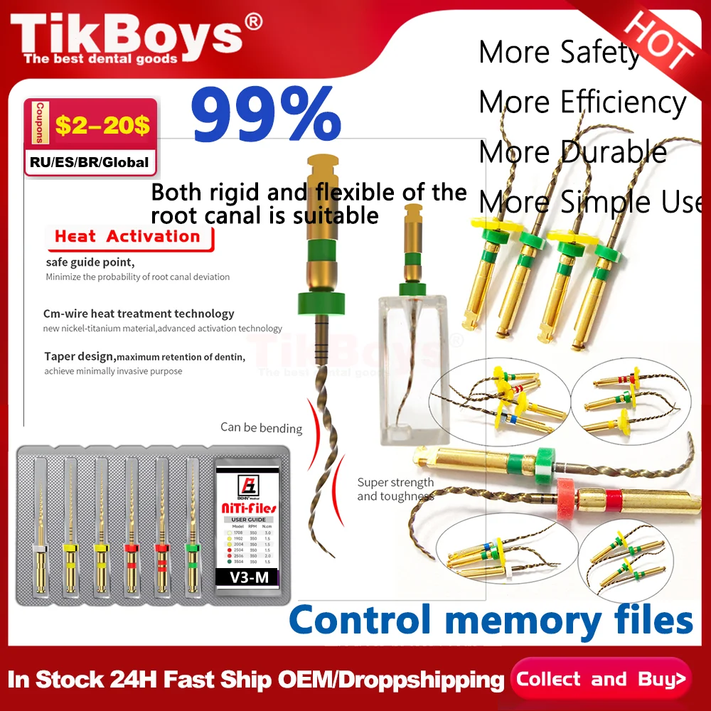 

Стоматологические файлы V3-M для корневых каналов 04/06Конечные золотые эндодонтические файлы с термоактивацией, роторные файлы, гибкие стоматологические материалы