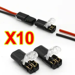 10pcs 12v Pluggable Car Auto Wire Cable Plug Waterproof Connector Strip Terminal Connection Clamp Block Vehicle Accessories