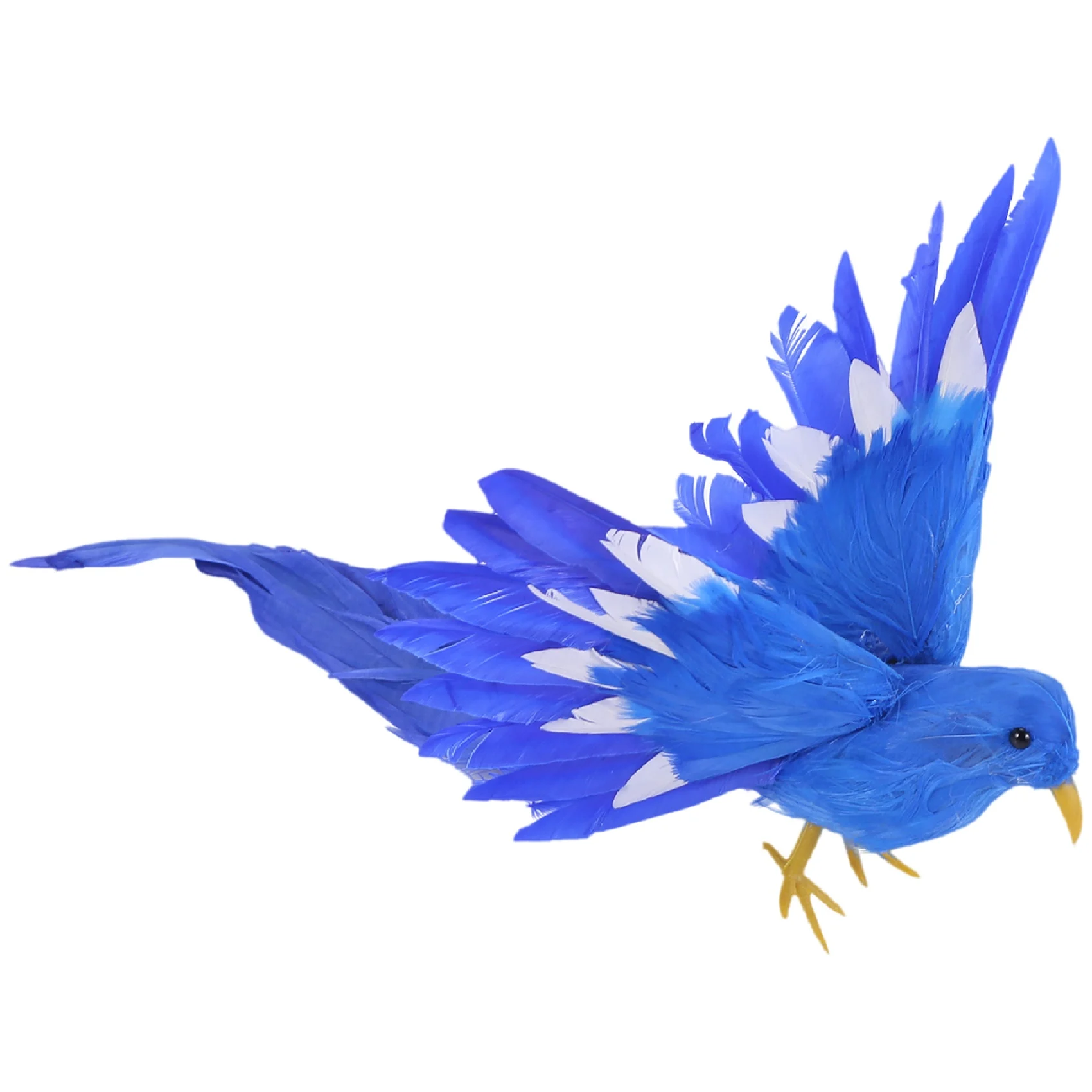 Artificial Bird Feathers Plastic Figurine Landscape Ornament Garden Decor Christmas DIY Halloween - #2(blue tail) 28 * 5 * 3cm