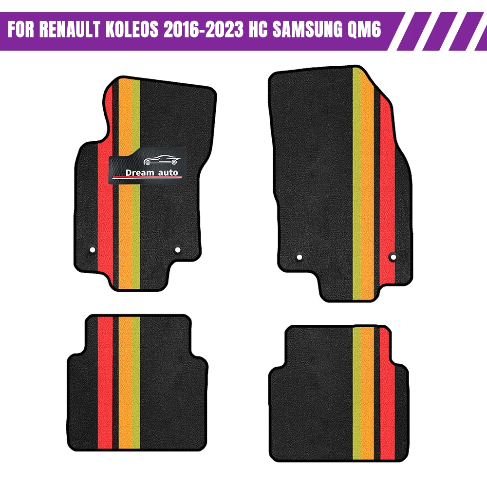 

Custom Car Floor Mats For Renault Koleos 2016–2023 HC Samsung QM6 Waterproof Auto Carpets Foot Coche Accessorie