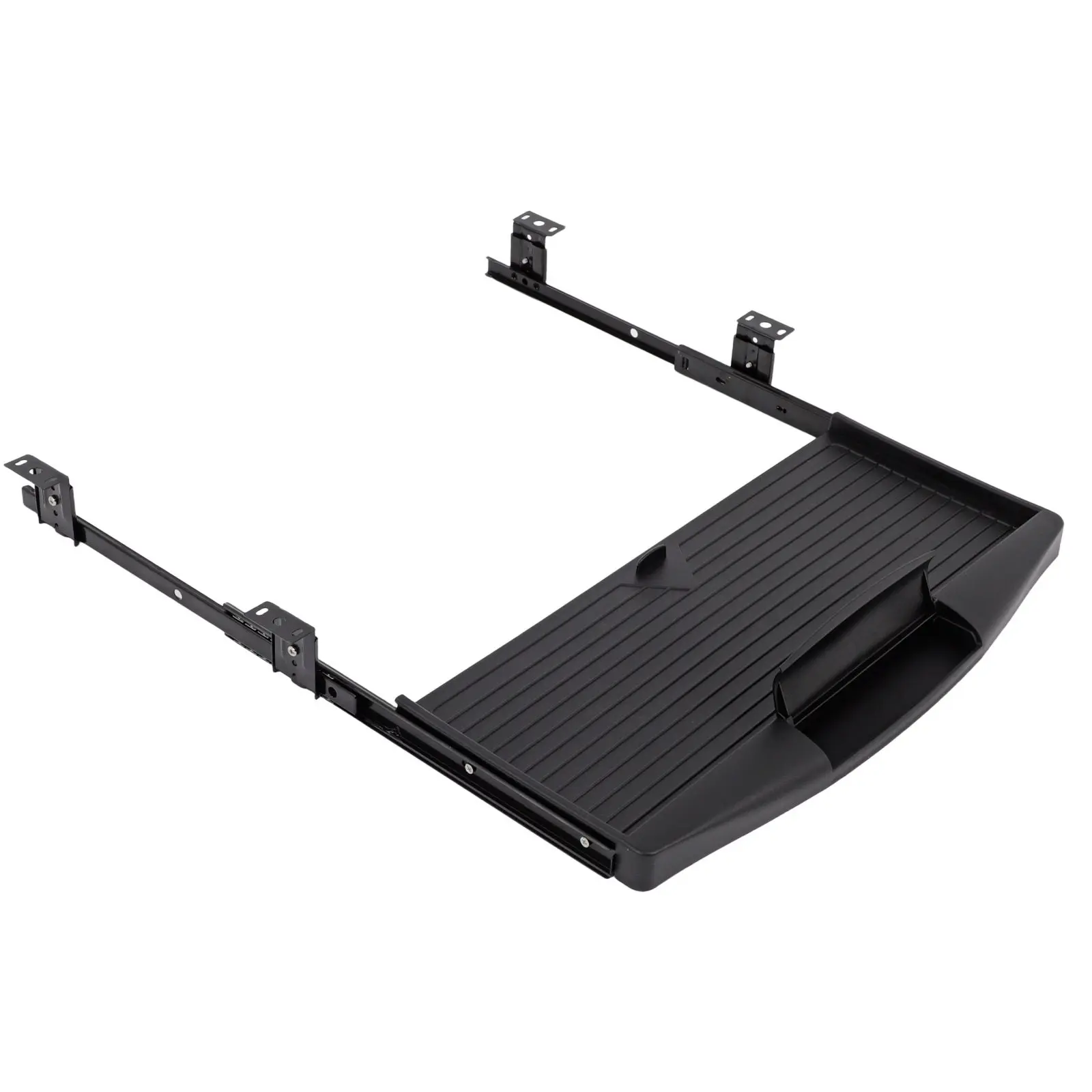 Under Desk Keyboard Storage Tray Aluminum Alloy PP Slide Out Drawer Type Keyboard Tray Organizer Desk Organizer