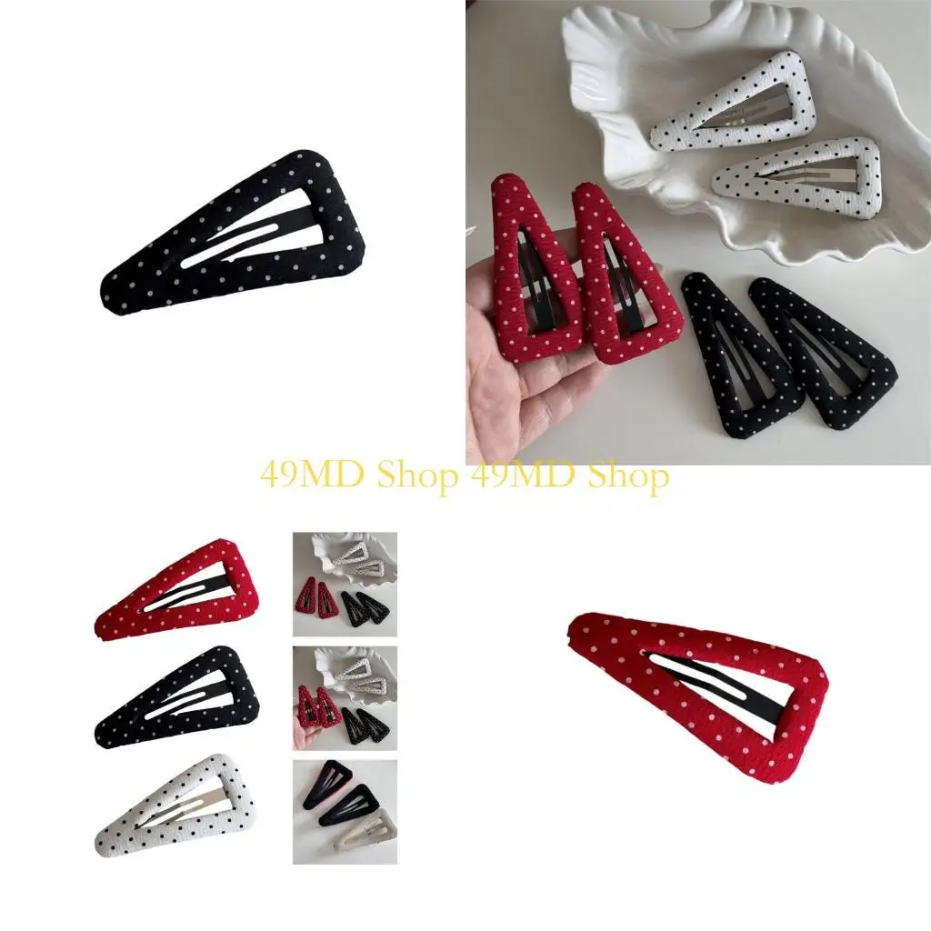 

49MD Trendy Dotted Hair Barrettes Triangular Korean Fashion Hairpins Women