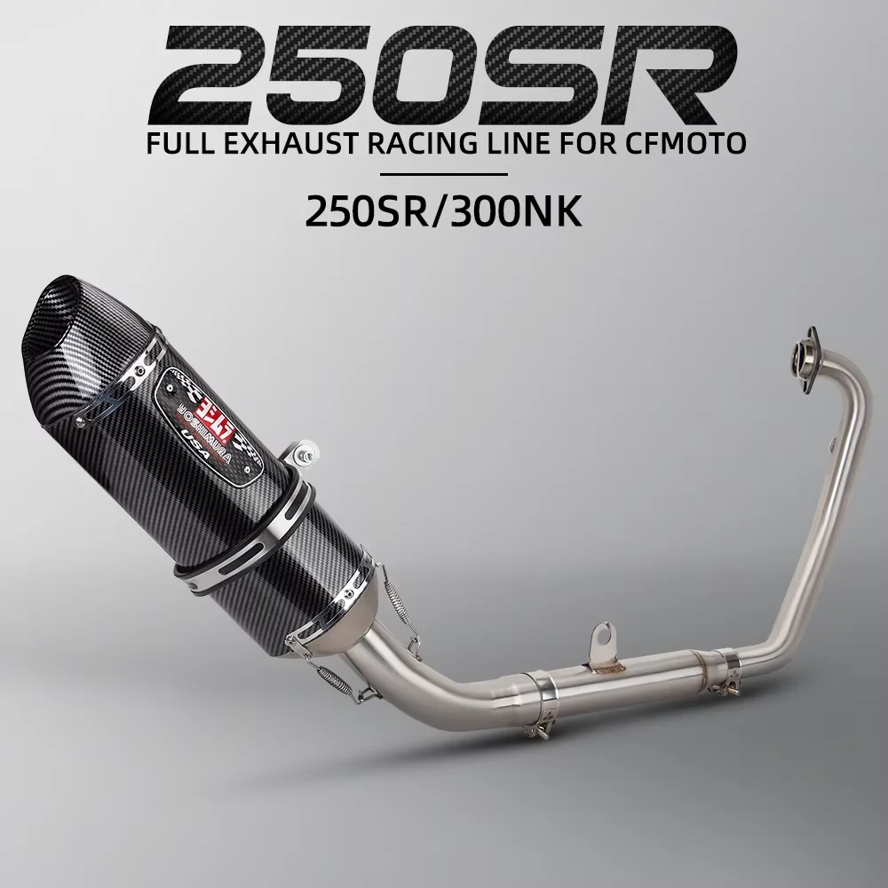 

For CFmoto NK250 250SR NK300 300SR Full System Motorcycle Exhaust Escape Moto Front Mid Link Pipe Connect R77 Muffler