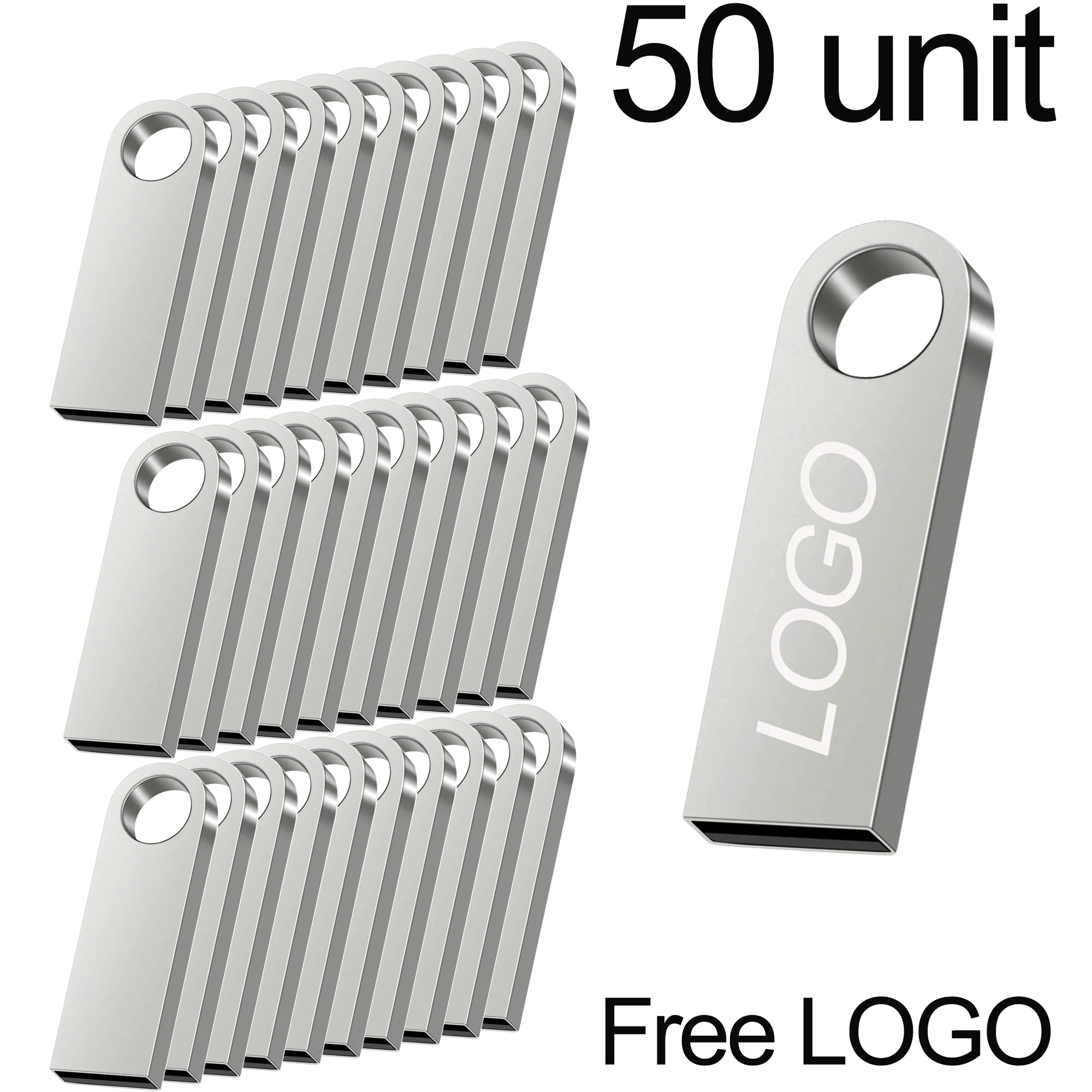 

Custom Logo 50 Pack or 100 Pack Pendrives Waterproof Dustproof Metal USB Stick High-Speed USB 2.0 Mini 128MB-64GB Free Shipping