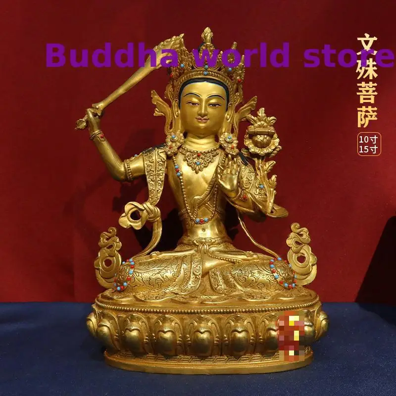 2025 offer Wholesale high good quality Buddha statue COPPER Tantric Bodhisattva Manjusri Buddha Buddhist HOME Altar worship