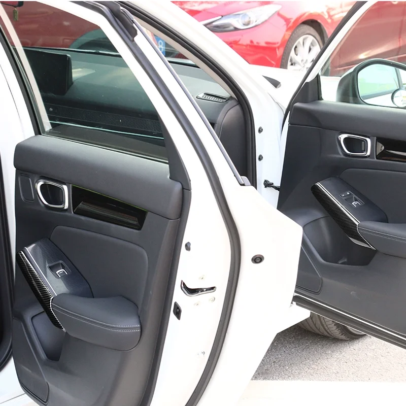 cadre-decoratif-d'ascenseur-pour-honda-civic-2022-2025-motif-en-fibre-de-carbone-modification-interieure-automobile-accessoires-de-voiture