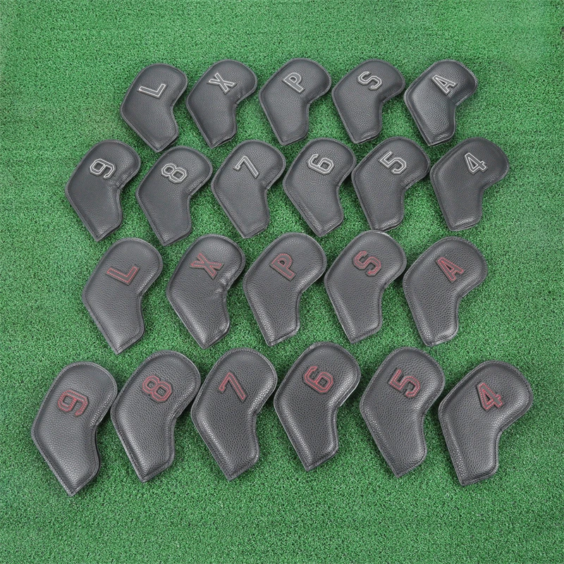 11Pcs Universal PU Waterproof Golf Iron Headcover Protection Cover Set,8.5x16.5cm Outdoor Sports Golf Club Head Covers Protector