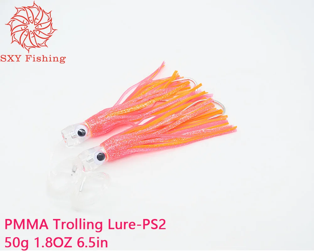 SXY FISHING Acrylic Trolling lure Octopus skirt bait Big game lure Wahoo bait Big marlin bait PMMA lure fishing lure 6.5inch 50g