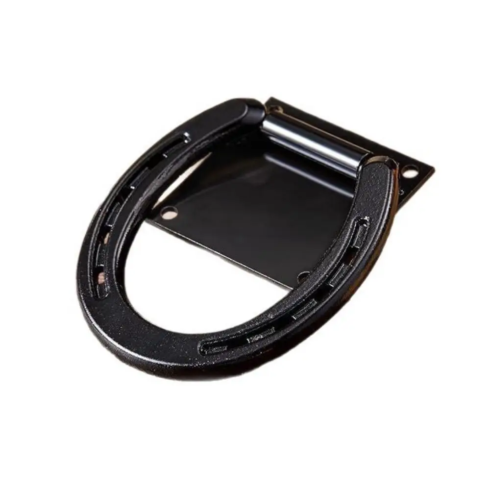 

Farm Supplies Solid Horse Cross Tie Ring Iron Heavy Duty Horse Tie Down Ring Wall Mount Black Horse Hitching Ring Trailer