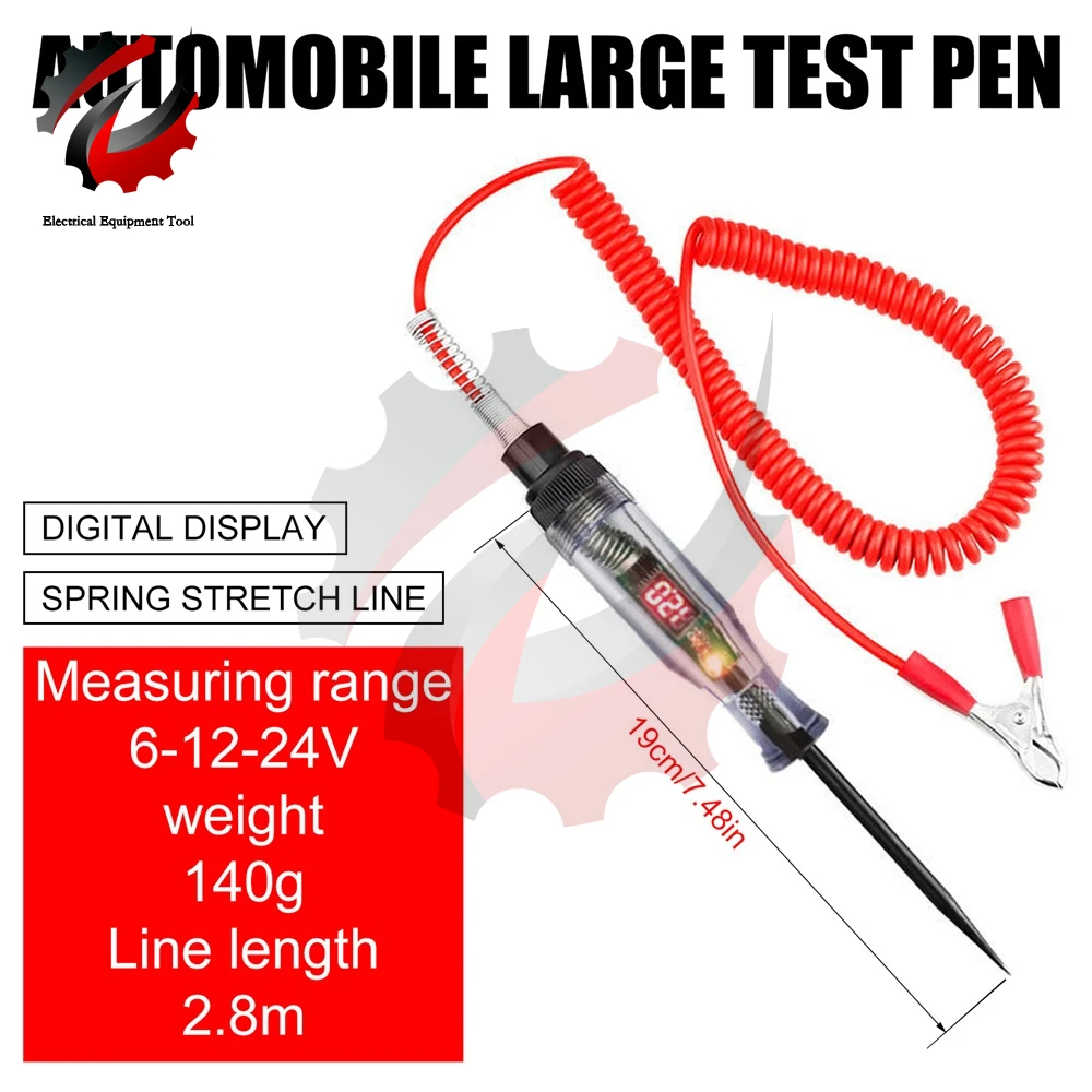 Car Auto Circuit Tester Truck Voltage Tester Circuit DC 3V 6V 12V 24V 36V Auto Circuit Tester Auto Diagnostic Probe Test Pen