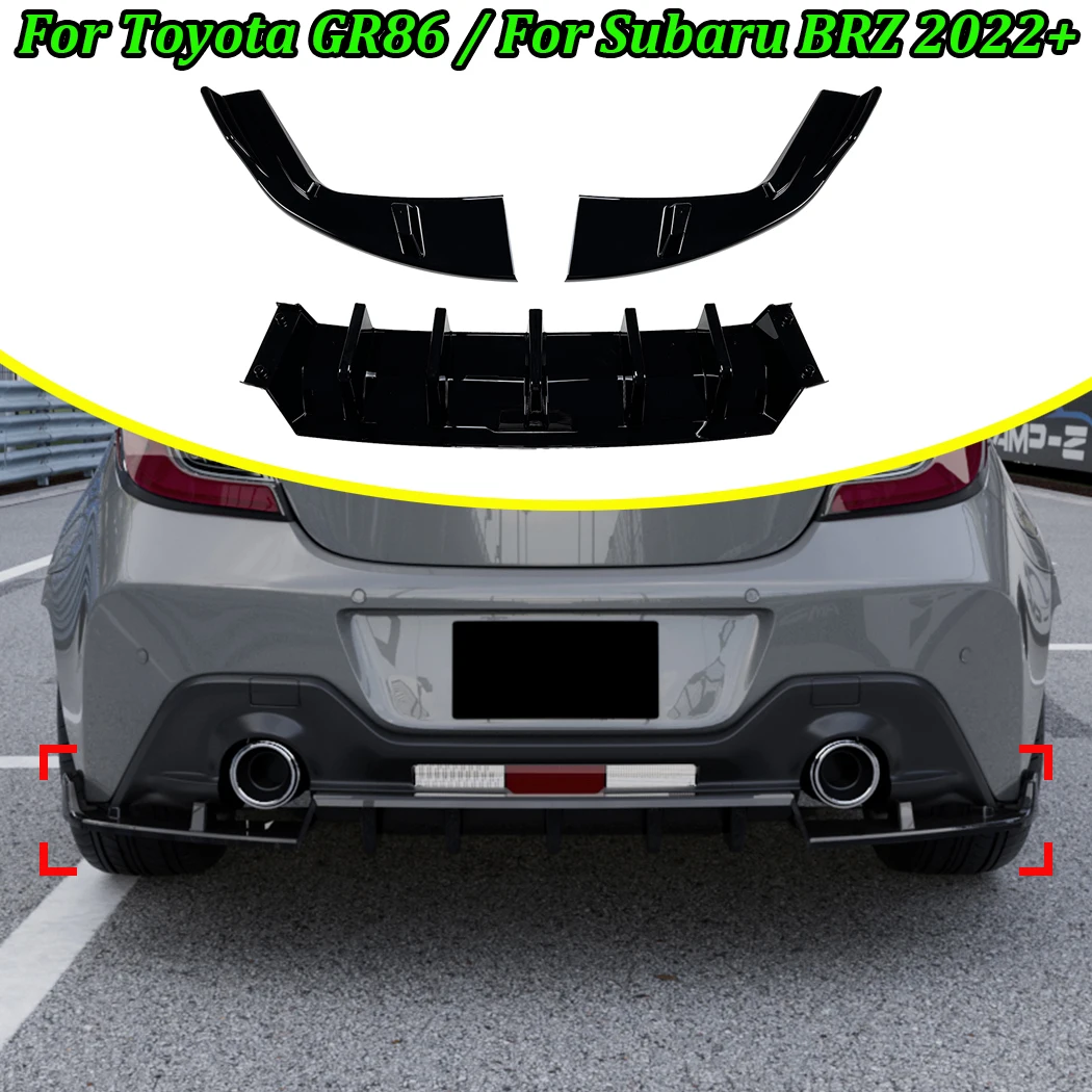 For Toyota GR86 2022+ Rear Lip Wind Blade Spoiler Corner Modification Glossy Black Subaru BRZ 2022+ Car Body Kit