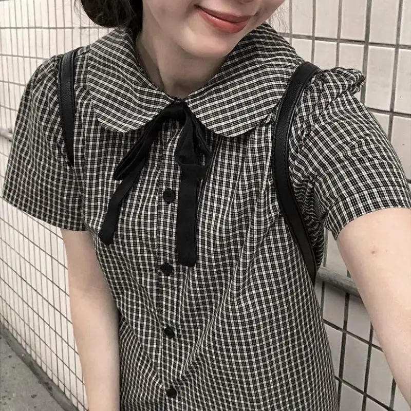 New Korean Women's Shirt with Elegant Temperament for Girls In Summer Comfortable Short Sleeved Versatile Breathable Comfortable