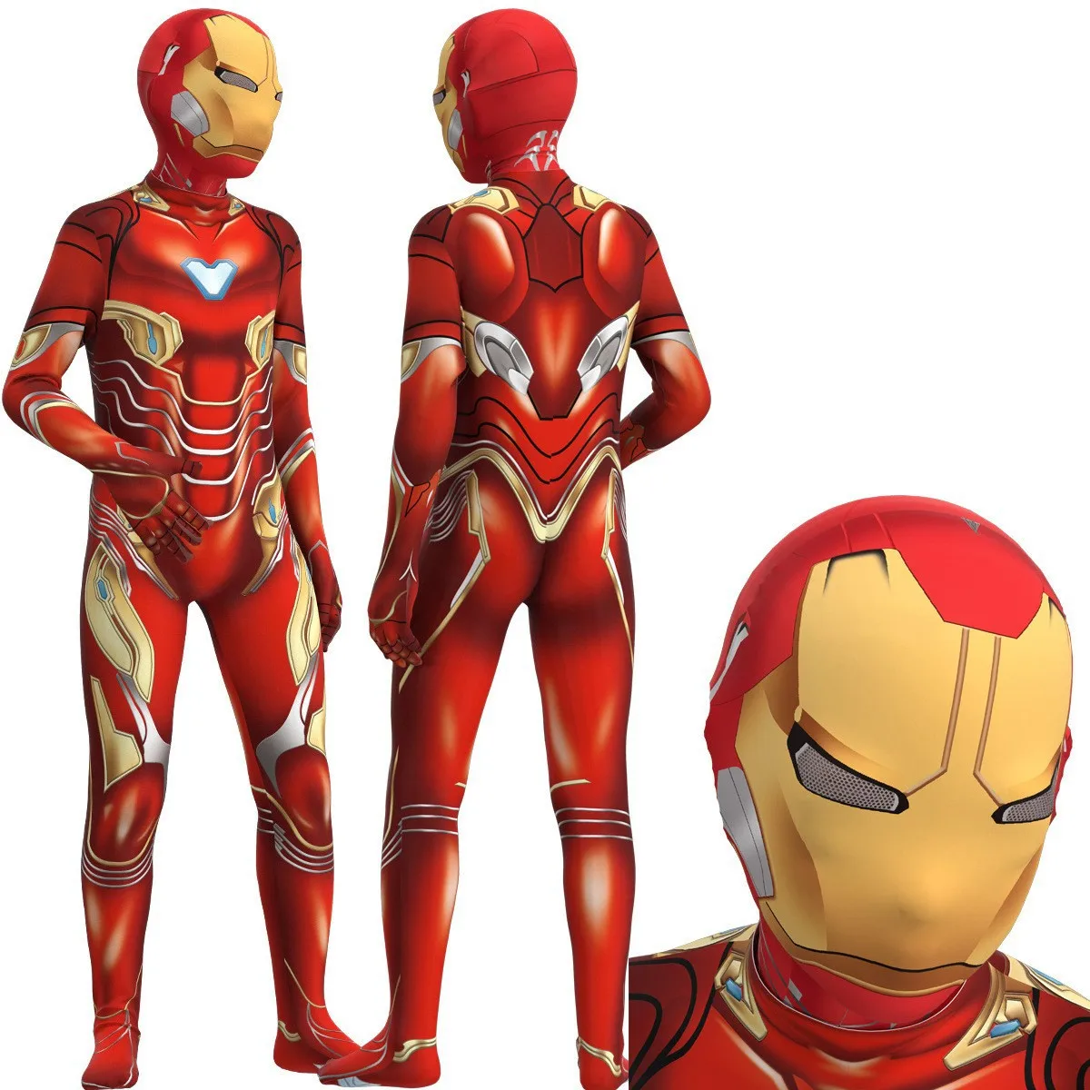 2026 New Iron Man Jumpsuit Cosplay Costume Superhero Adult B