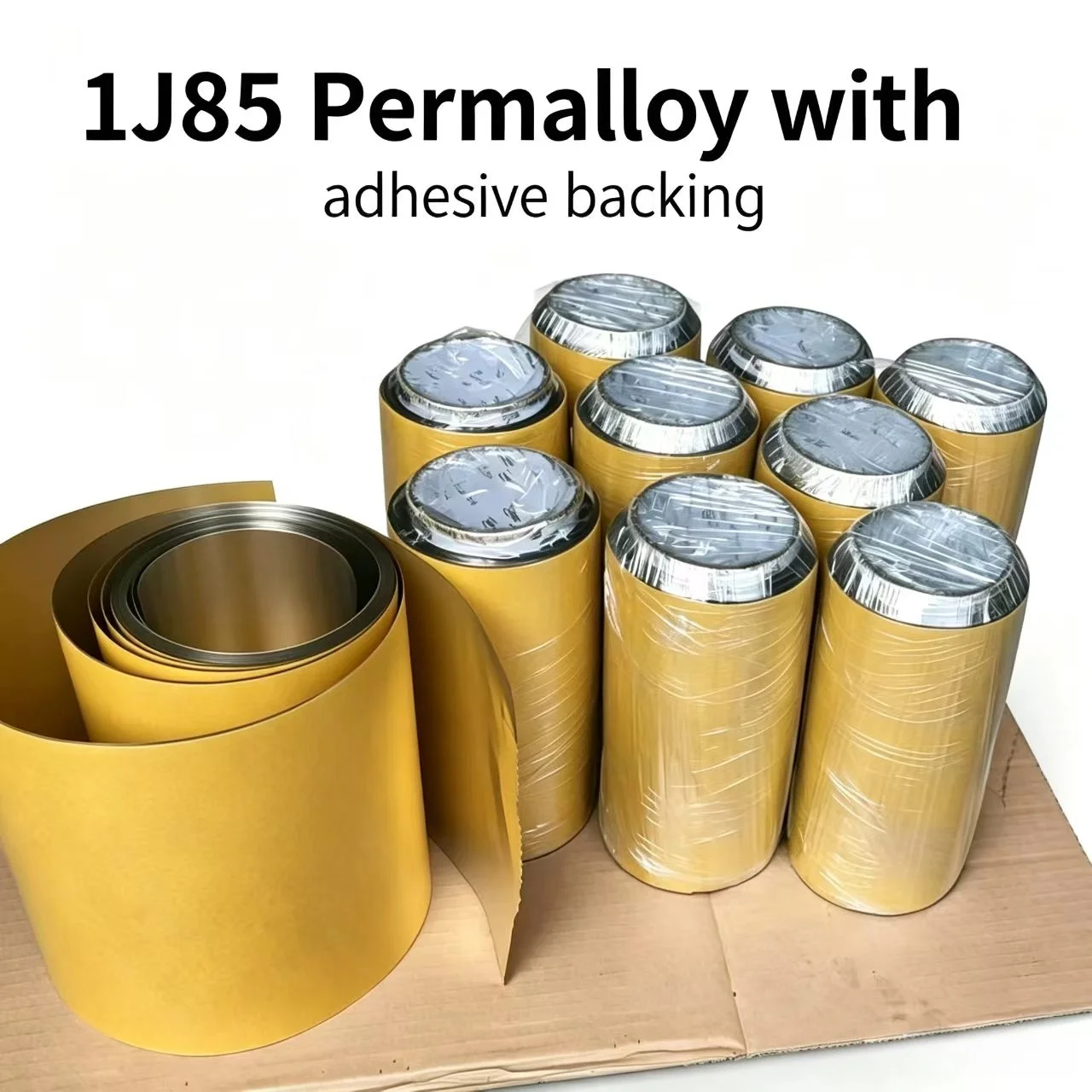 striscia-in-lega-fe-ni-permalloy-1j85-spessore-005-mm-materiale-magnetico-ad-alta-permeabilita-con-adesivo-per-elettronica