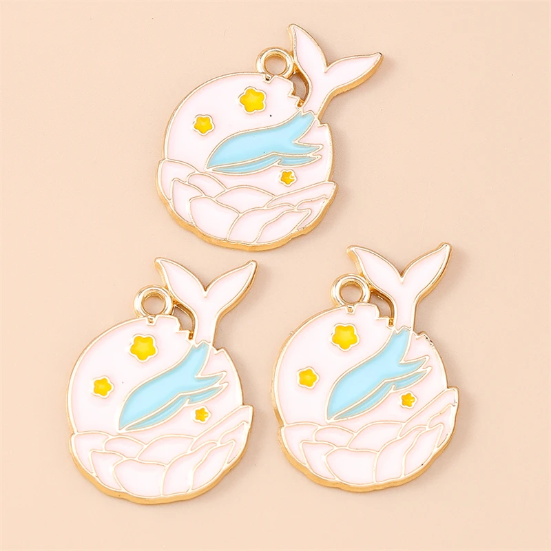 20 قطعة 22x29 مللي متر الكرتون المينا الحيوان الحوت Charms المعلقات لصنع المجوهرات انخفاض الأقراط القلائد أساور Crafts بها بنفسك الحرف العرض