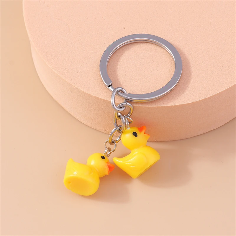 Cute Animal Keychains Cartoon Duck Charms Keyrings for Women Men Car Key Handbag Pendants Key Chains DIY Jewelry Accessories