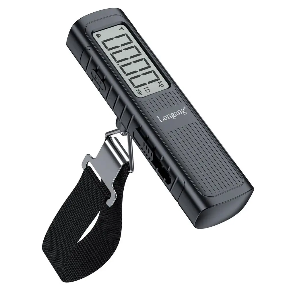 

Portable Handheld Hanging Scale, 110lbs/50kg Capacity, Ideal for Luggage, Backpacks, and Bags - Battery-Free, Black