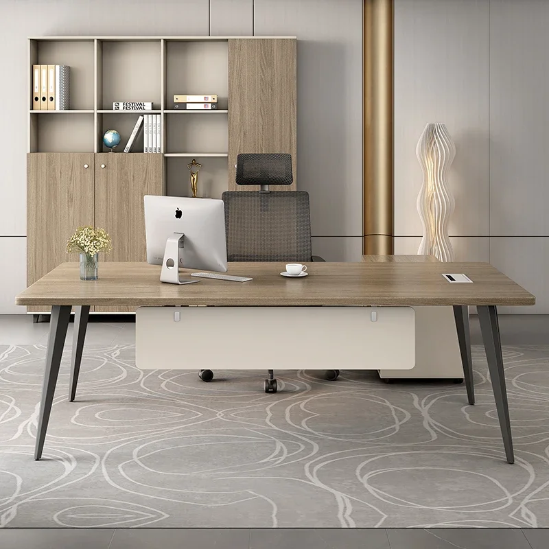 Simple Design Manager Office Desks Corner Storage Wooden Computer Office Desks With Drawers Luxury Furniture Er Arbeitet LLOD