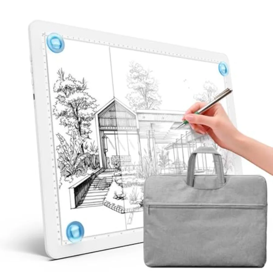 

tracing Light Box 18.2"L x 13.4"W Super Bright Magnetic Light Pad Side Buttons USB-C Power Dimmerable Copy Table Light board fo