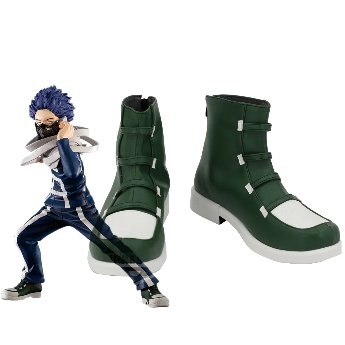 

My Hero Academia Shinso Hitoshi Cosplay Shoes Green Boots Custom Made Any Size