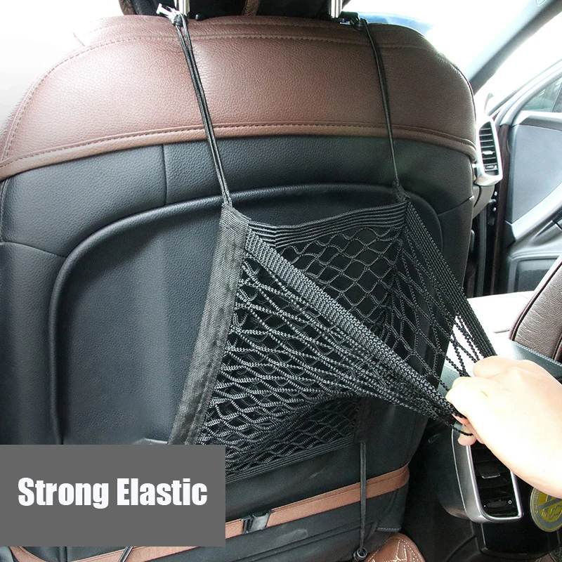 Car Seat Back Storage Bag Elastic Mesh Net Trunk Bag For Hyundai Solaris Accent Elantra Santa Fe Tucson Getz I30 Ix35 I20