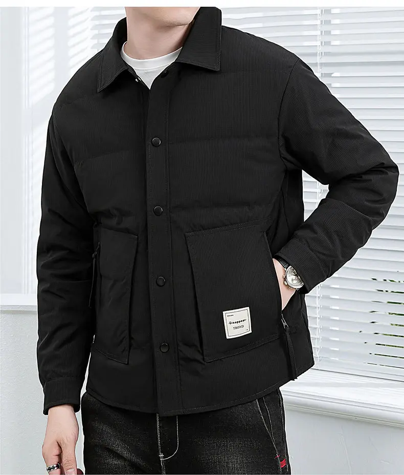 Neu eingetroffen: Herren-Freizeit-Daunenjacken 2026 – Herbst/Winter Einreiher-Puffermäntel, winddichte, warme Streetwear-Steppkleidung – Detail 16