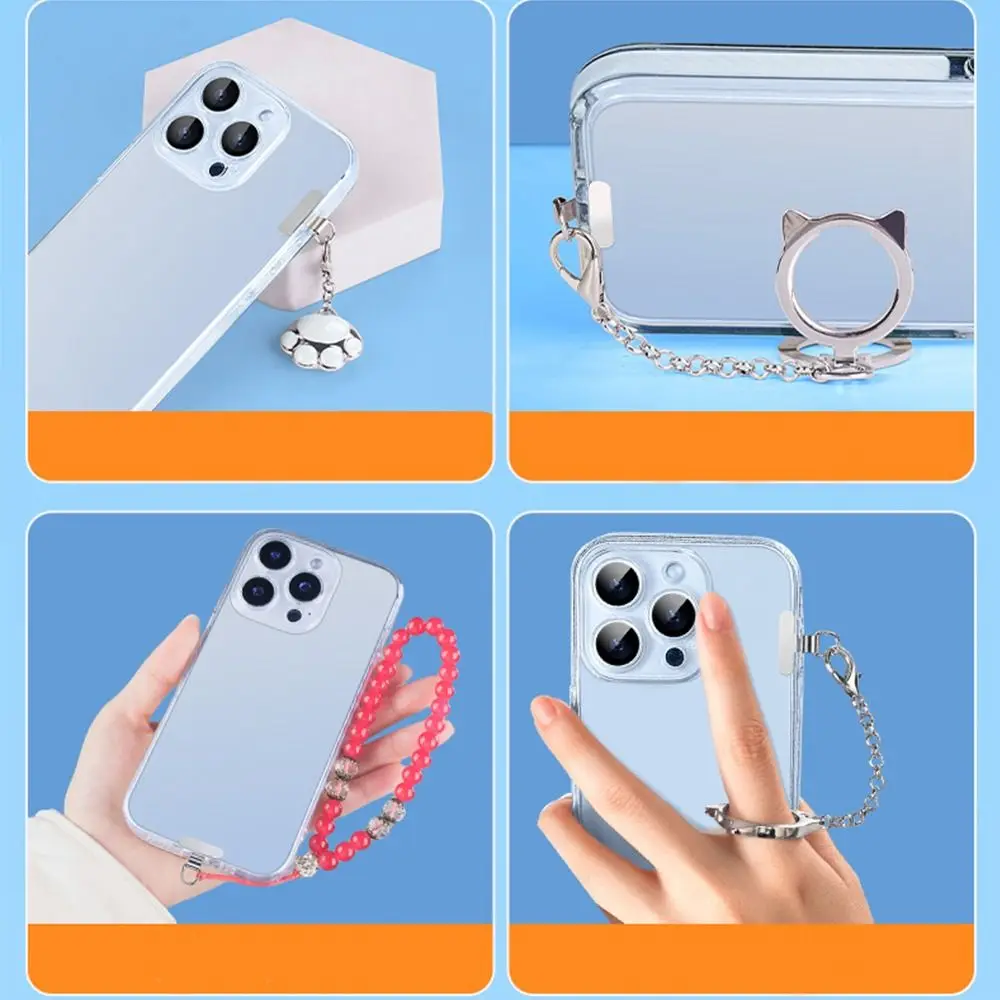 Ultra-thin Phone Lanyard Tab Double Buckle Gasket Metal Phone Lanyard Clip Patch Anti-fall Anti-lost Phone Case Hanging Rope