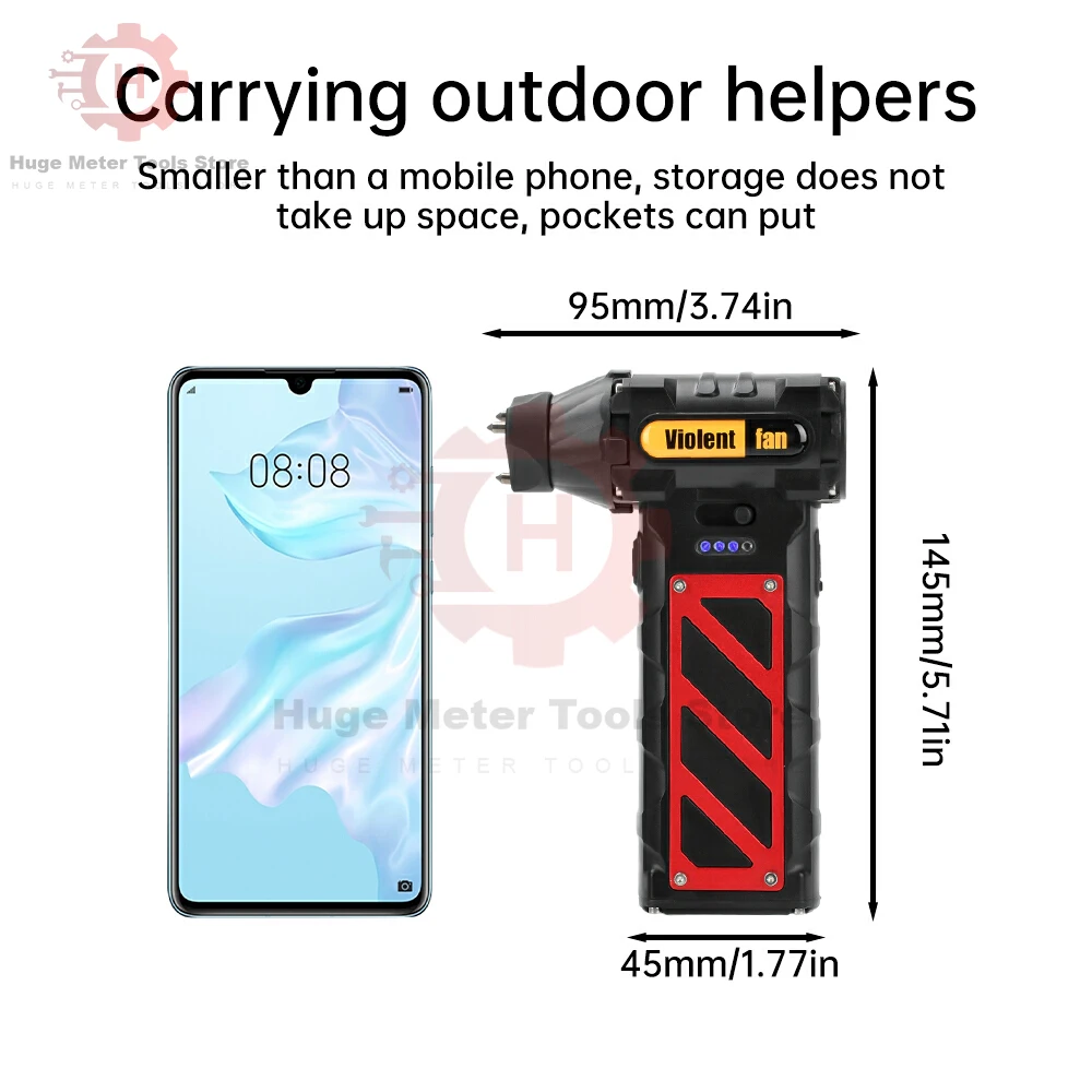 110000 RPM Brushless Motor Fan 8000mAh Handheld High-Speed Violent Blower Fan Type C interface Powerful Dust Blower